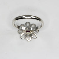 Daisy Sterling Silver Ring with Birthstone by Robert Spotten