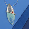 Turquoise, Red, Blue Enamelled Sterling Silver Pendant by Robert Spotten