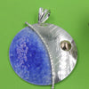 Electric Blue Enamelled Sterling Silver  with Gold Designer Necklace by Robert Spotten