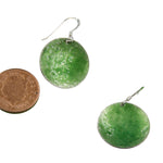 Handmade Recycled Sterling Silver Enamelled Earrings (Round) - blue, orange, turquoise, yellow, red or green